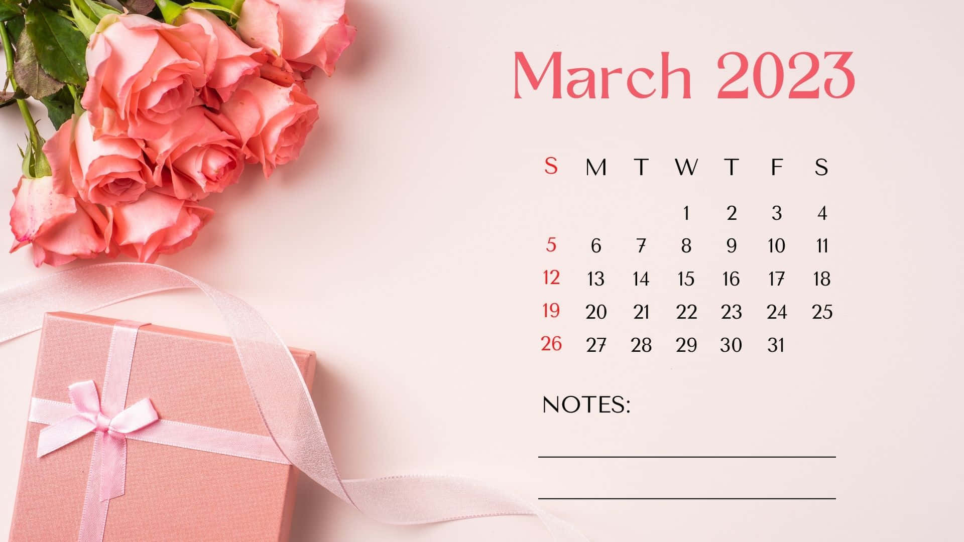 Stay organized in March 2023 with this stylish calendar Wallpaper