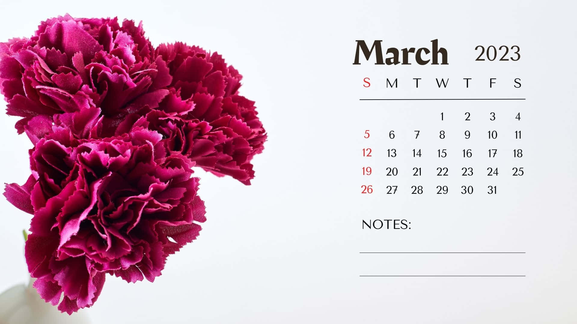 A Pink Flower Vase With A Calendar On It Wallpaper