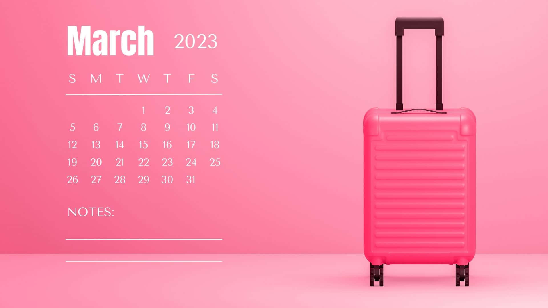 Vertical March 2023 Calendar Wallpaper