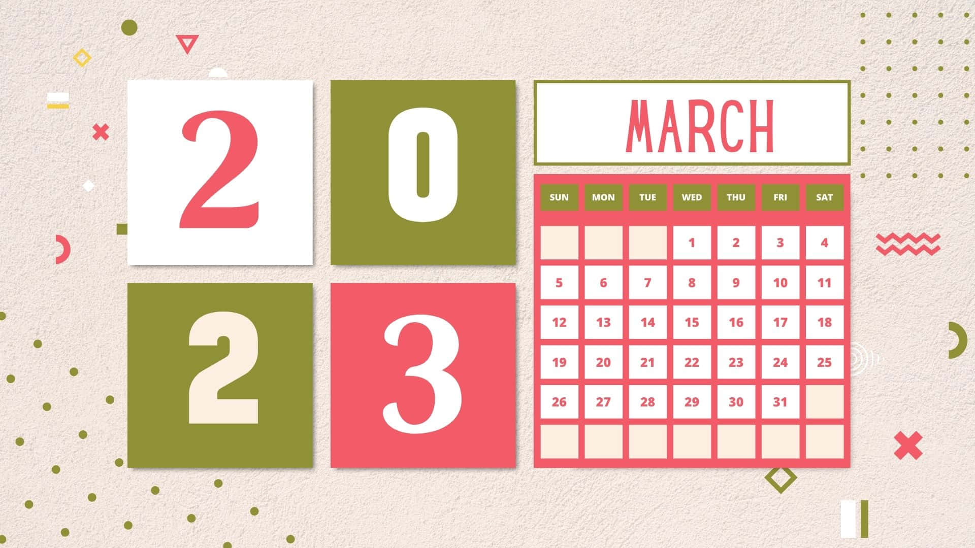 A Calendar With The Words March 2013 Wallpaper