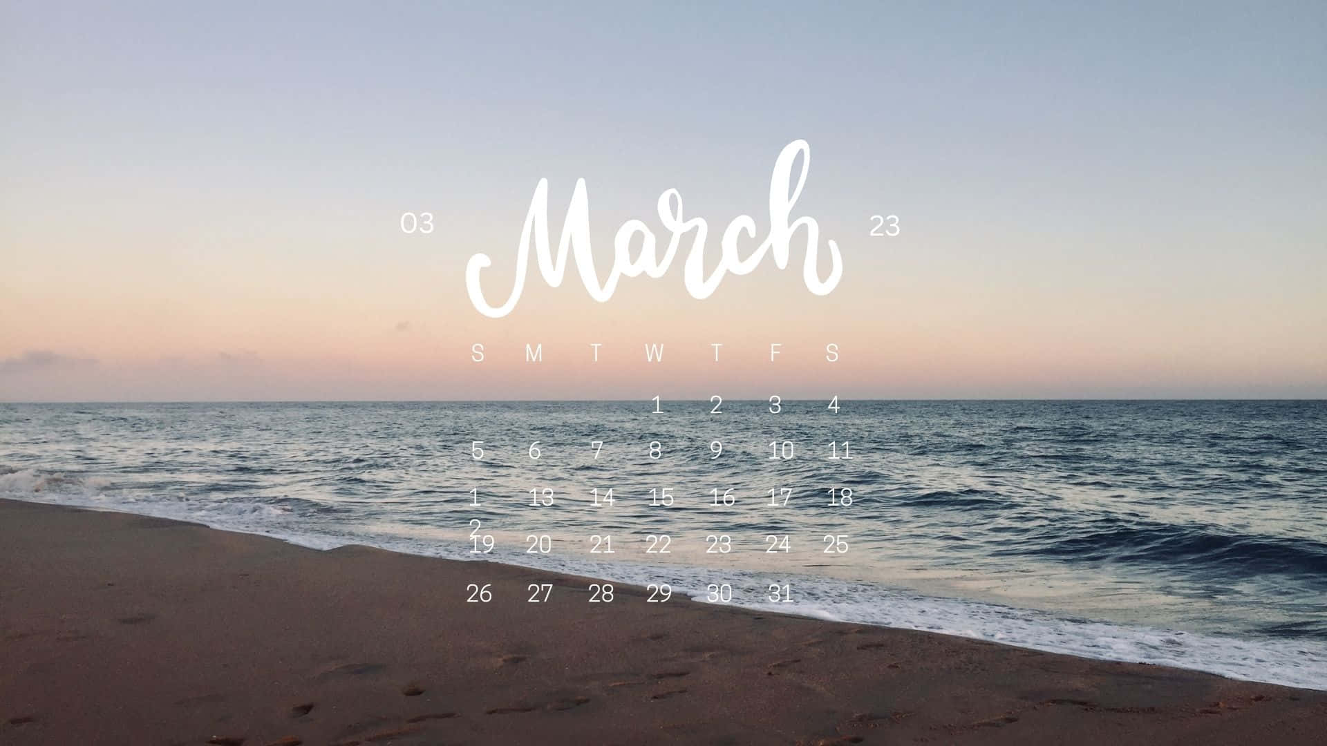 A Calendar With The Word March On It Wallpaper