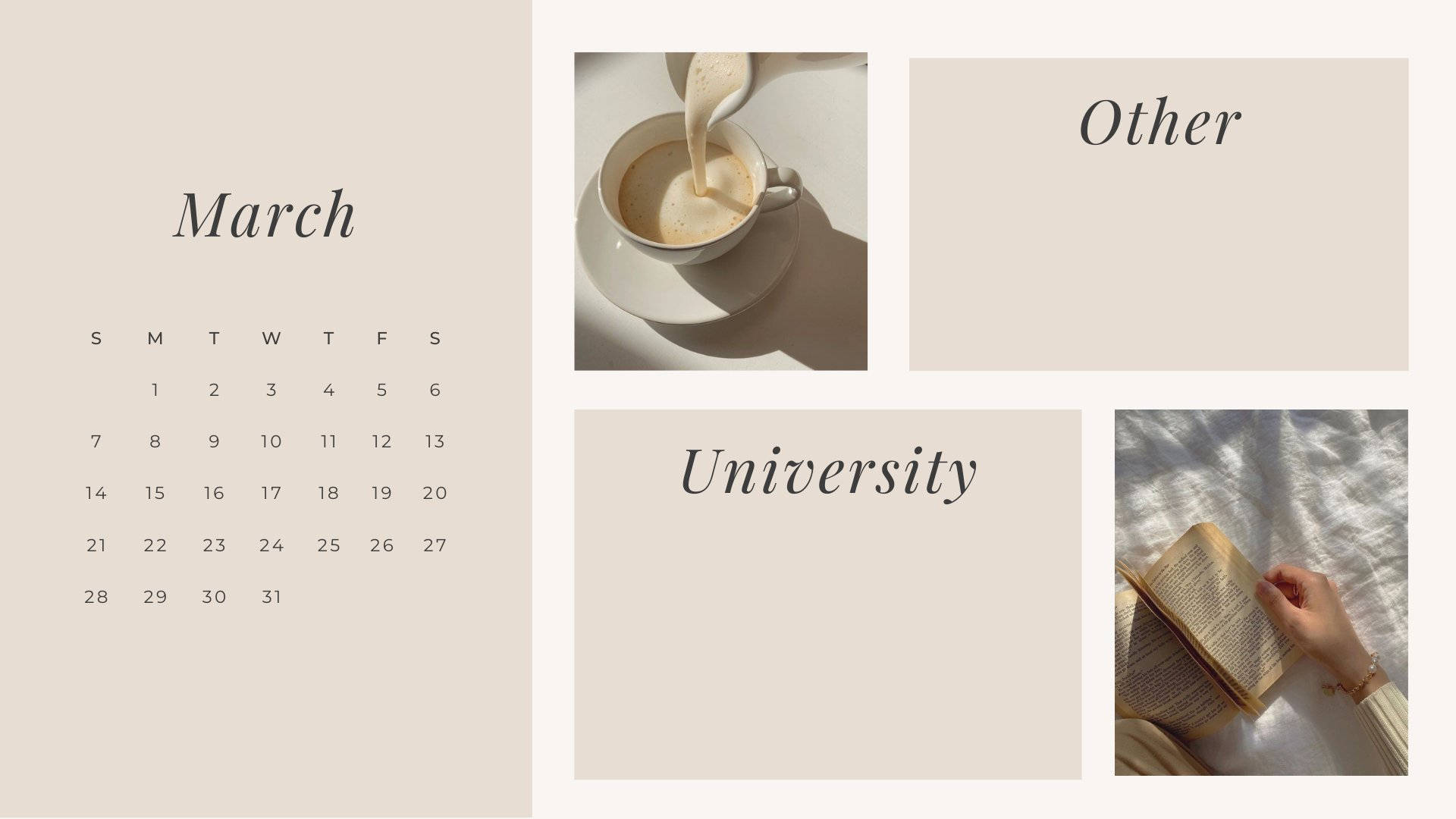 Download March Calendar Aesthetic Inspiration Wallpaper 