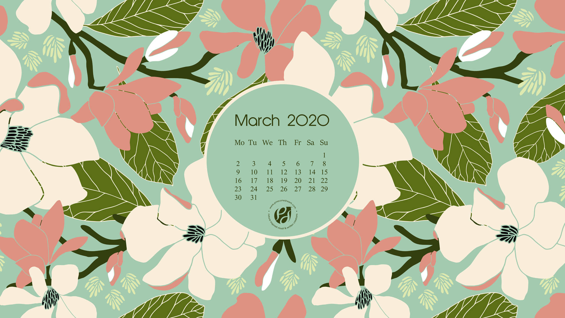 March Calendar With Cherry Blossoms Wallpaper