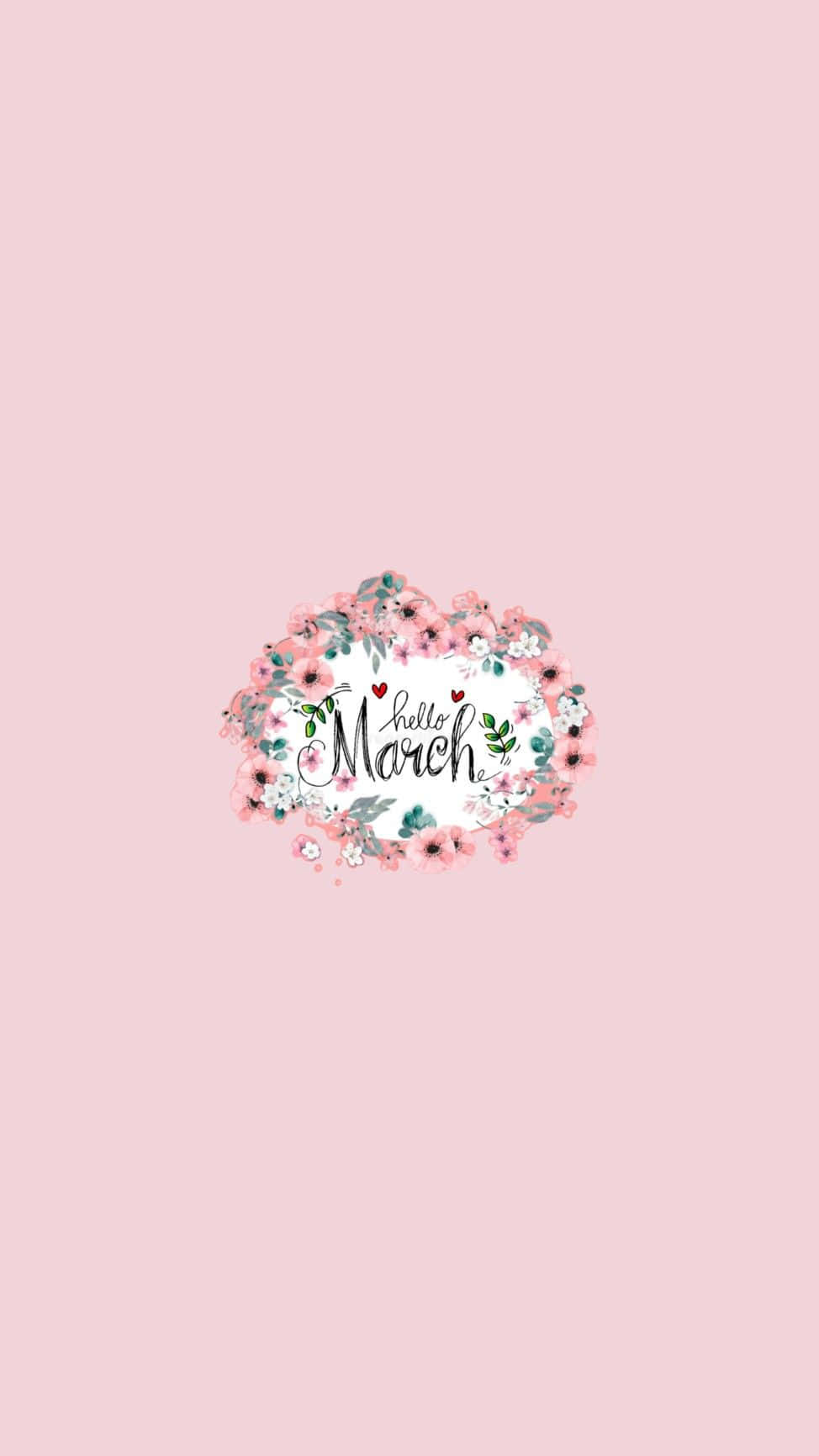 March Floral Greeting Background Wallpaper