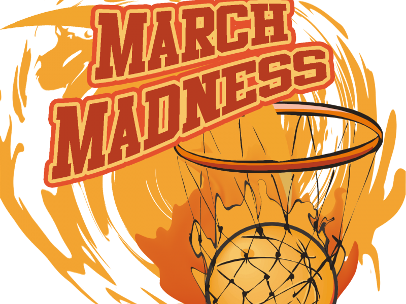 March Madness Basketball Flame PNG