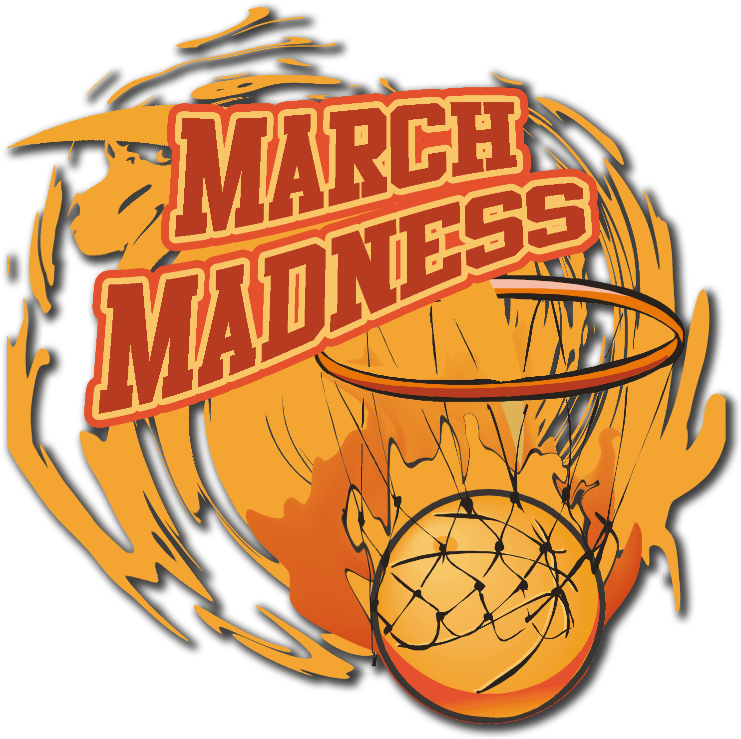 March Madness Basketball Graphic PNG