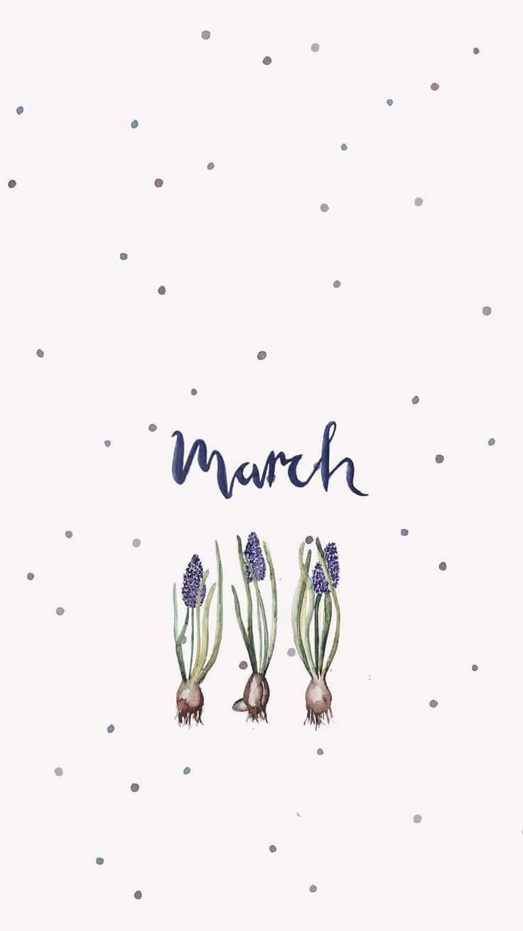 March Springtime Hyacinths Artwork Wallpaper