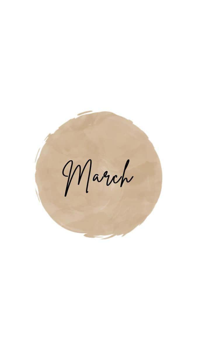 March Watercolor Circle Aesthetic Wallpaper