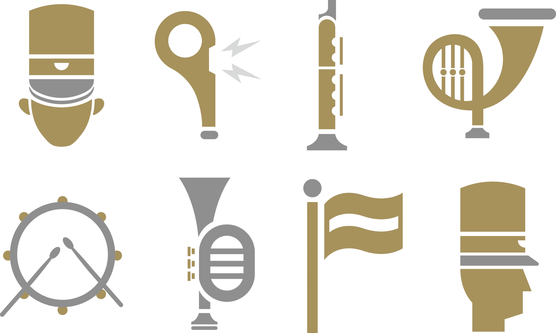 Marching Band Instruments Vector PNG