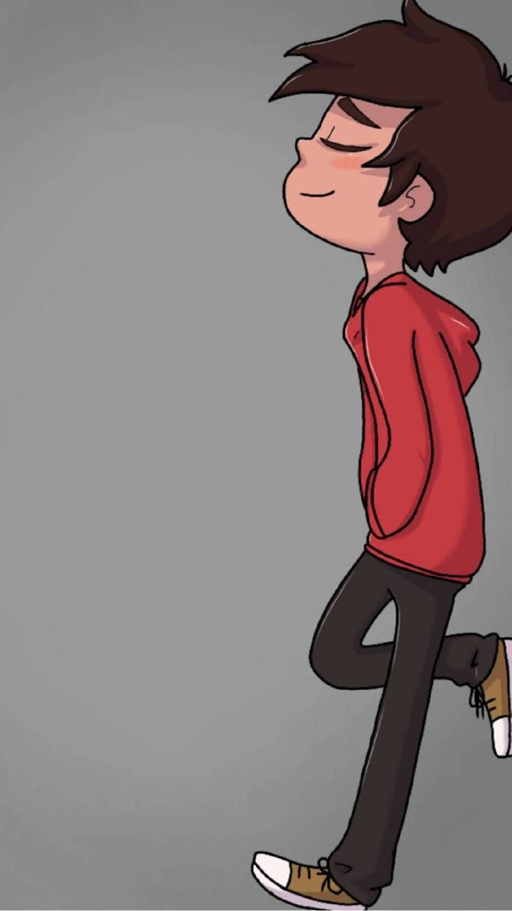 Marco Appoggiato A Un Muro Cute Boy Cartoon Sfondo