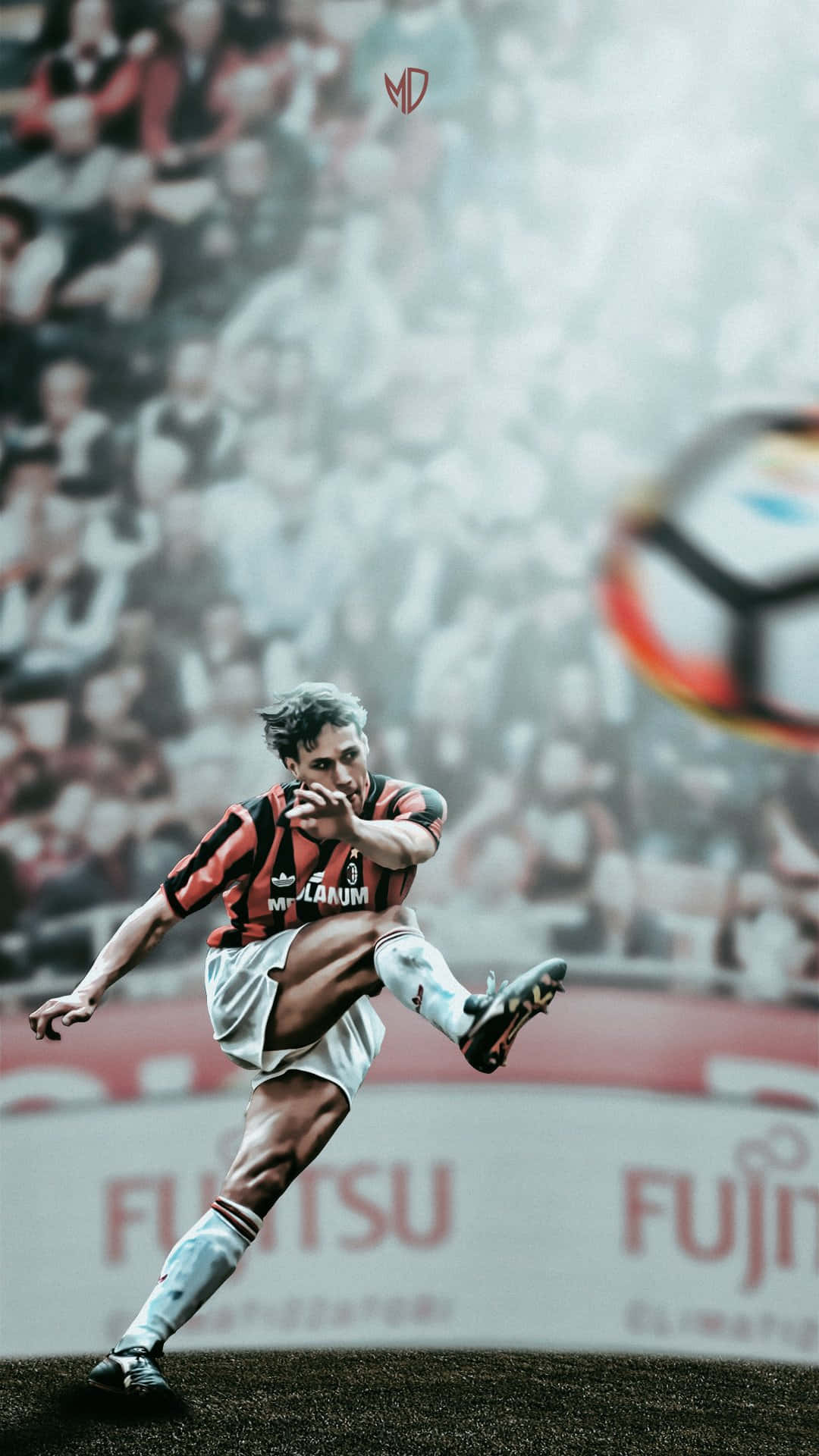 Marco Van Basten Kicking The Ball Wallpaper
