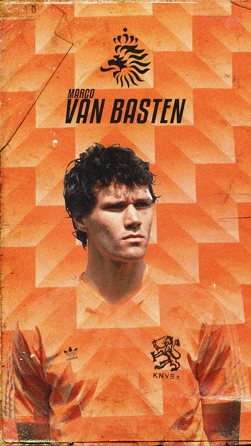 Marco Van Basten iført Orange Skjorte Tapet Wallpaper
