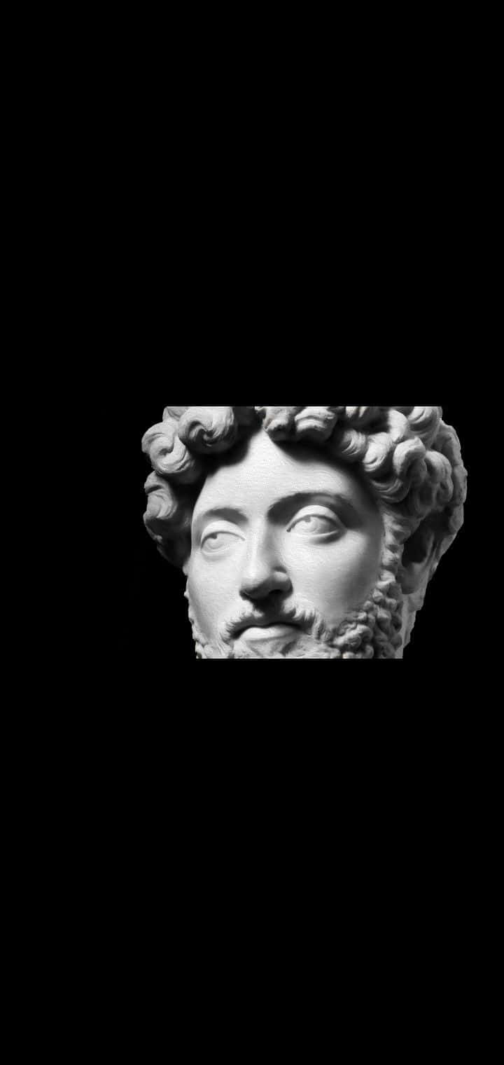 Marcus Aurelius Bust Black Background Wallpaper