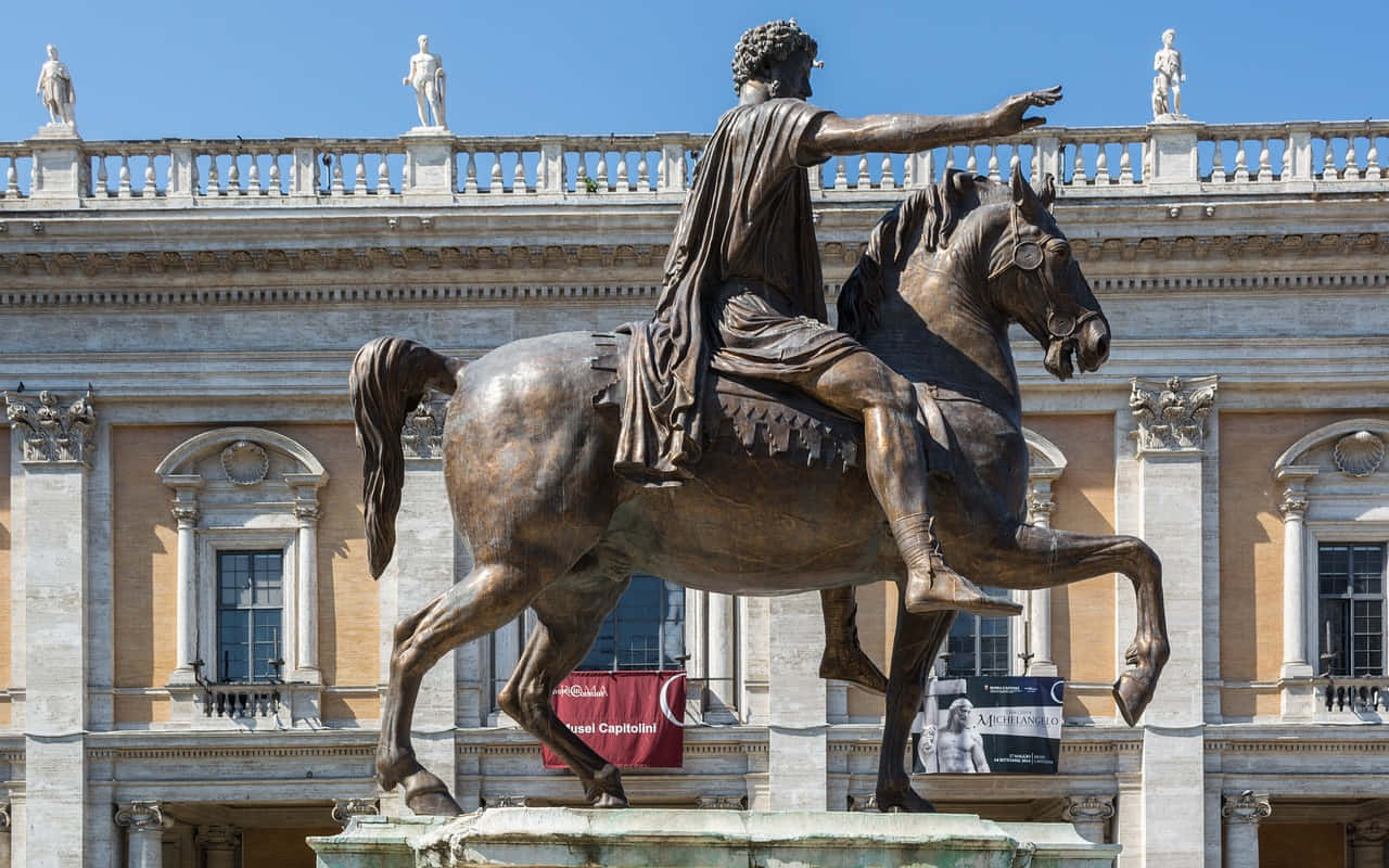 Marcus Aurelius Equestrian Statue Capitoline Wallpaper