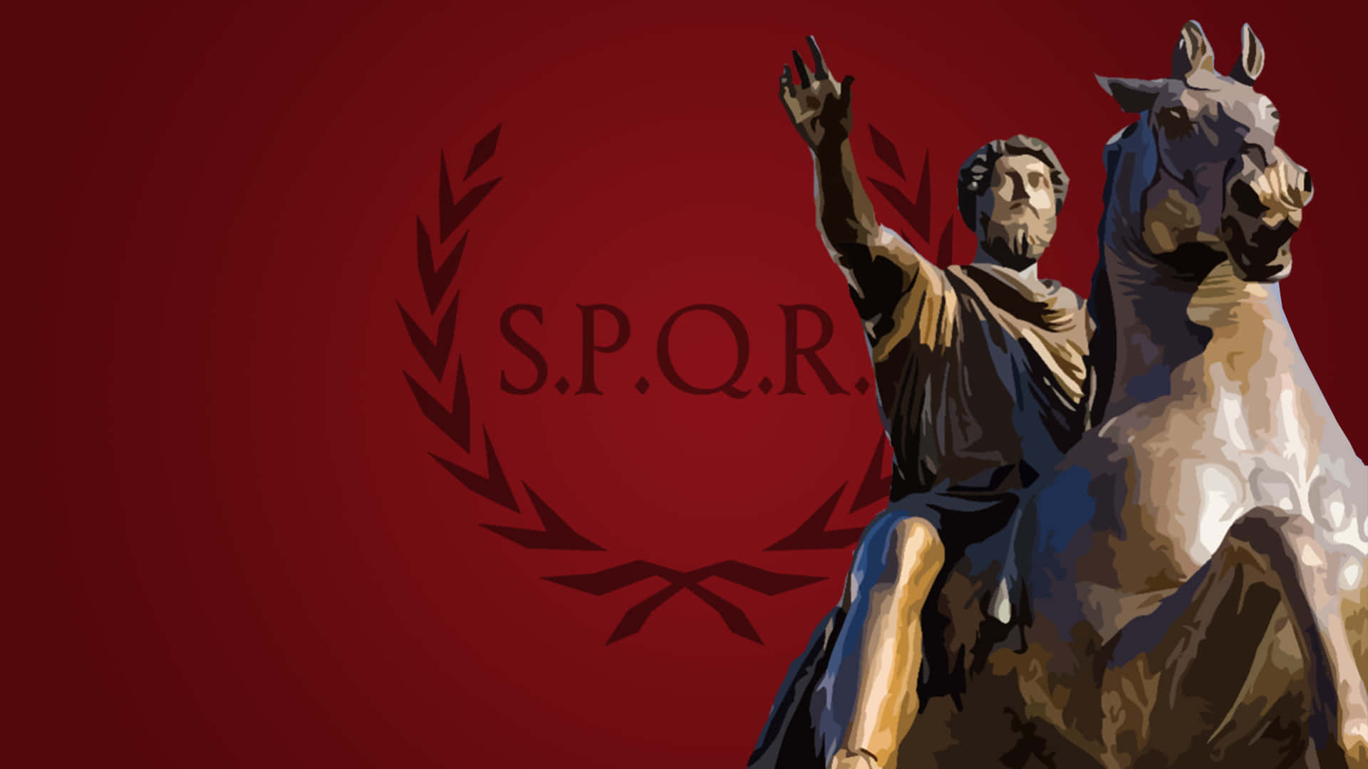 Marcus Aurelius Equestrian Statue S P Q R Background Wallpaper