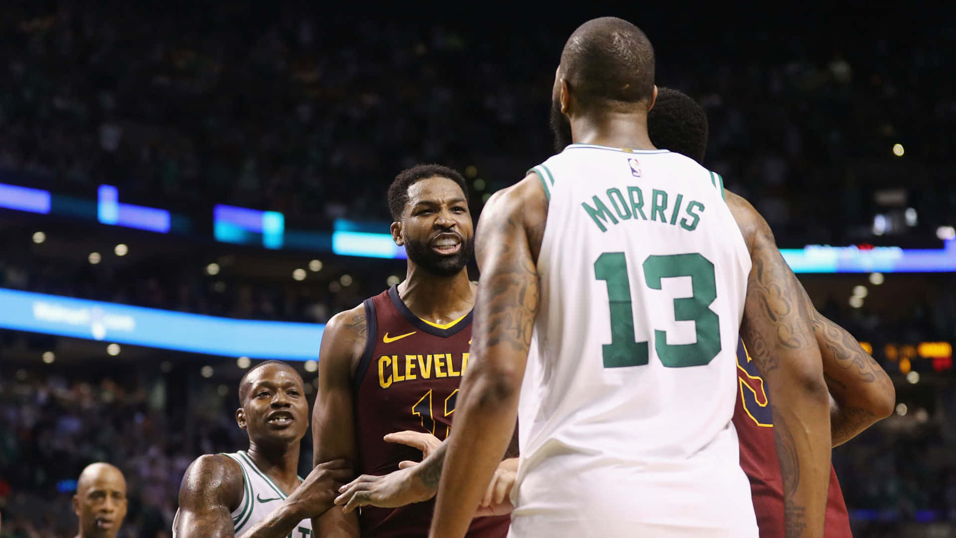 Marcus Morris Yelling At Tristan Thompson Eastern Conference Wallpaper