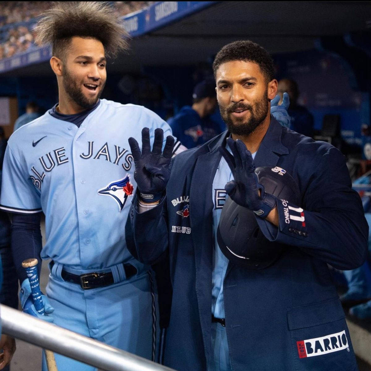 Marcussemien - Blå Jays Lagkamrat. (this Would Be A Caption For A Wallpaper Featuring Marcus Semien And His Blue Jays Teammates). Wallpaper