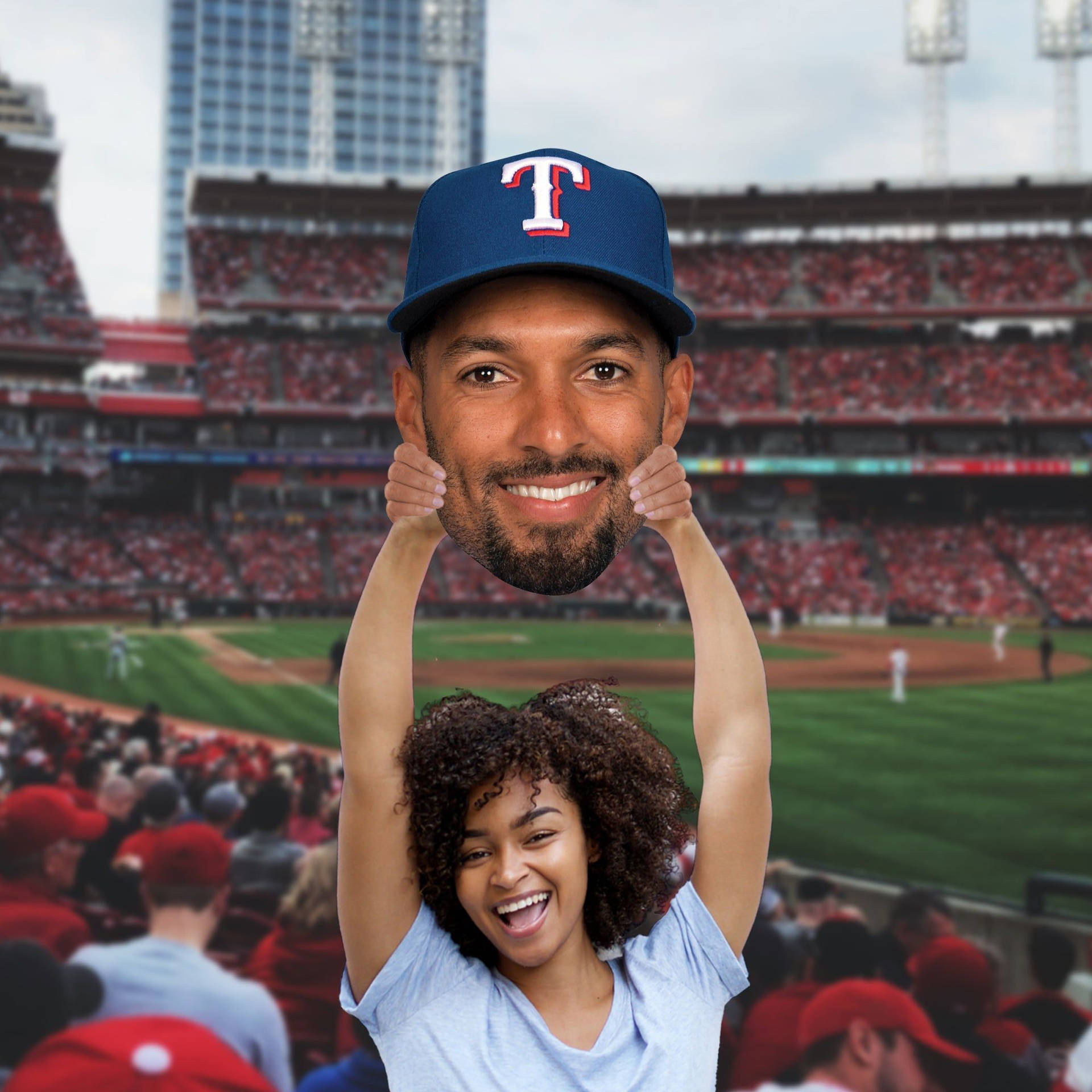 Marcus Semien Fan Holding A Cut-out Background