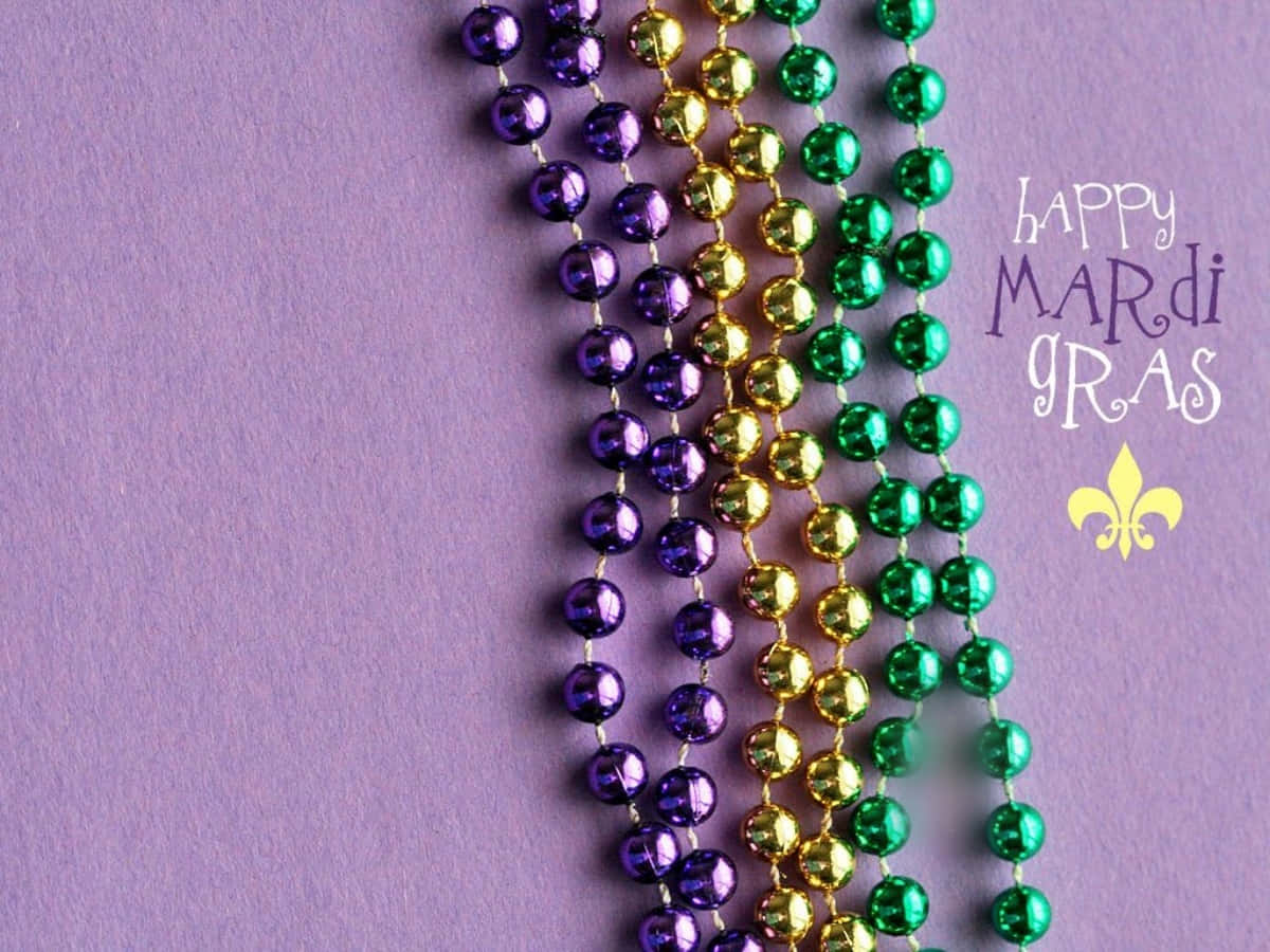 Purple Yellow And Green Mardi Gras Jewelry Wallpaper
