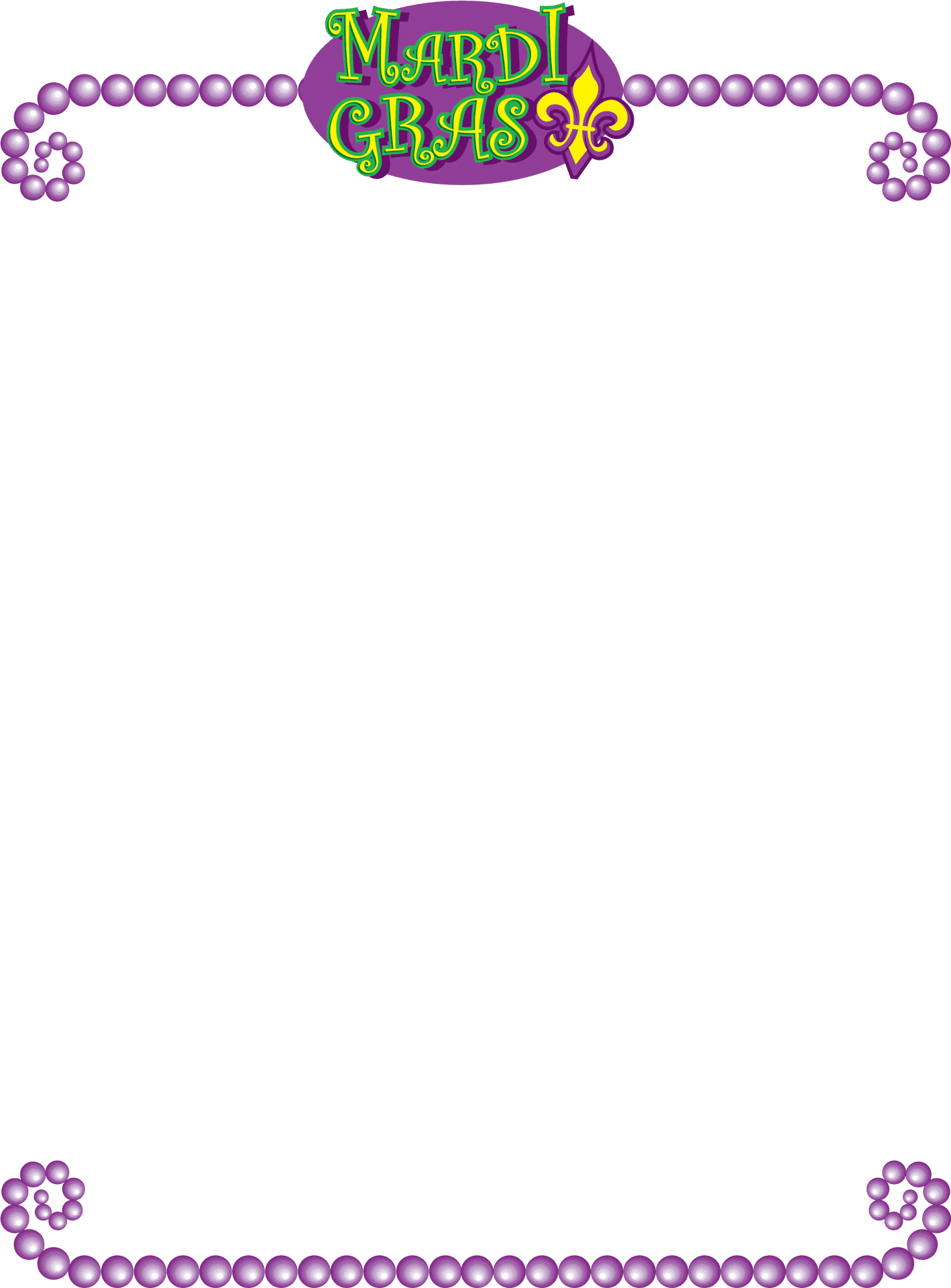 Mardi Gras Stationery Template PNG