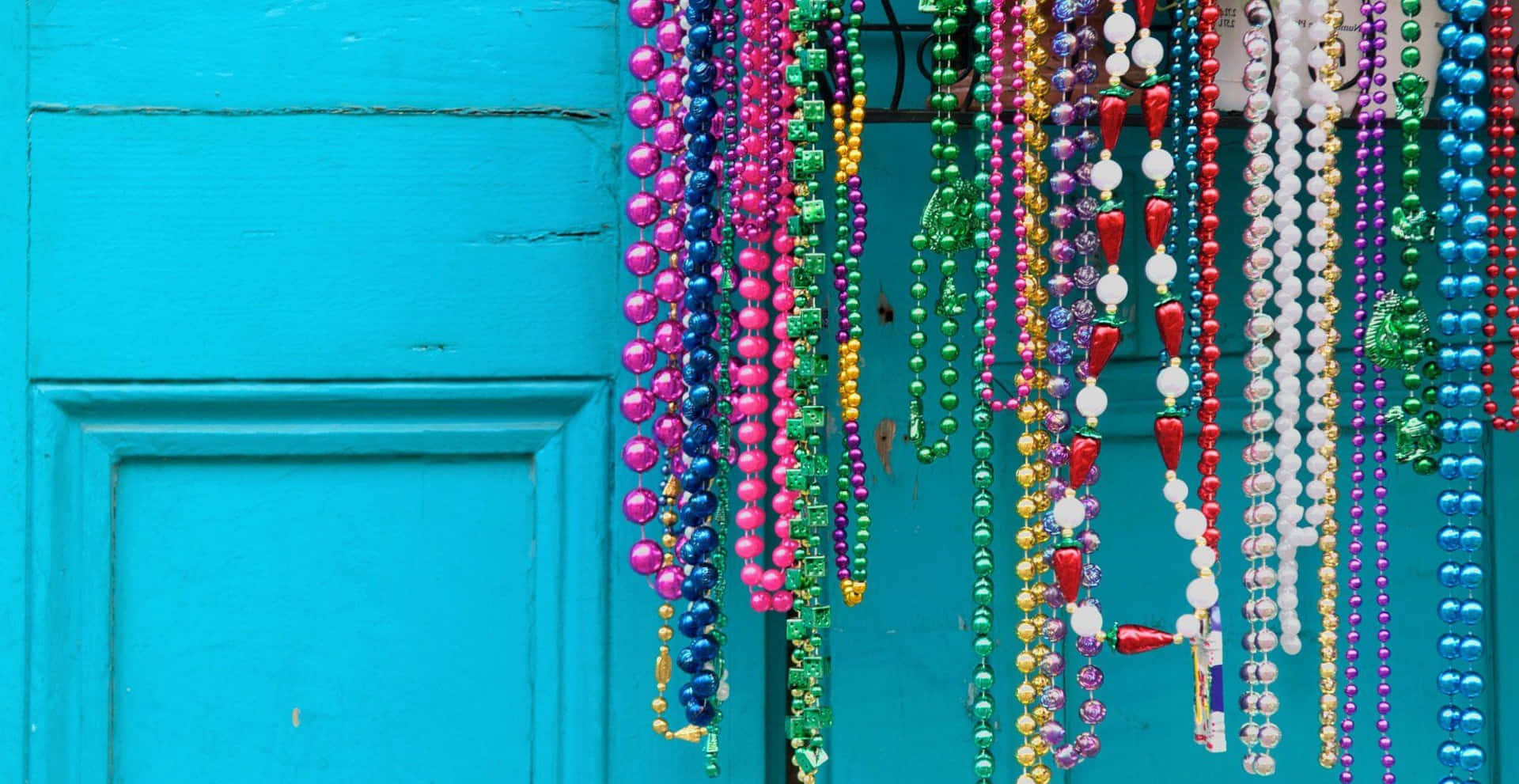 Colorful Mardi Gras Necklace Beads Wallpaper