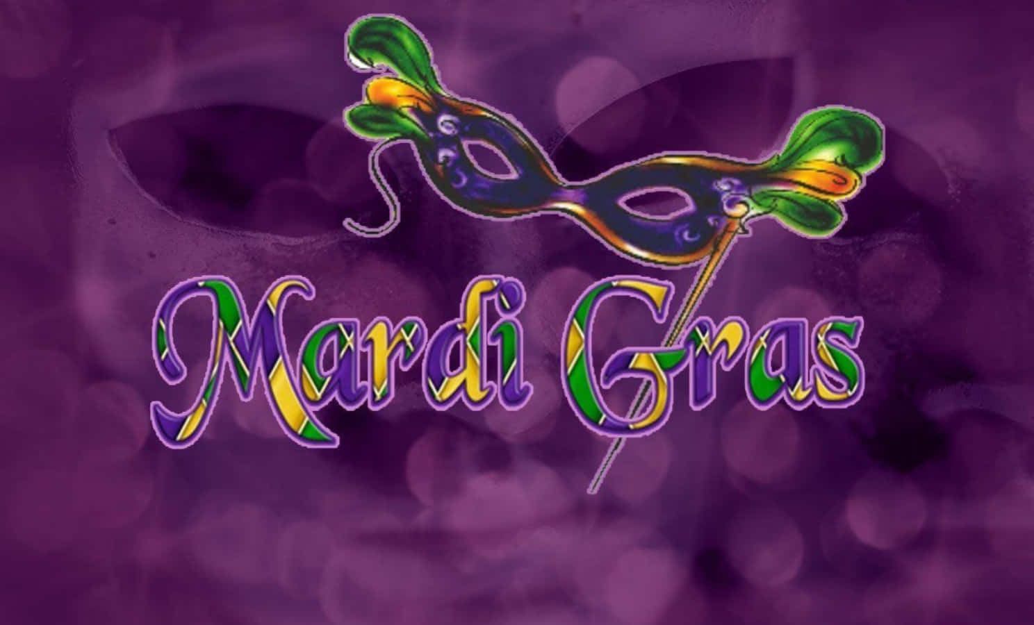 Logotipodo Mardi Gras Casino Em Um Fundo Roxo. Papel de Parede