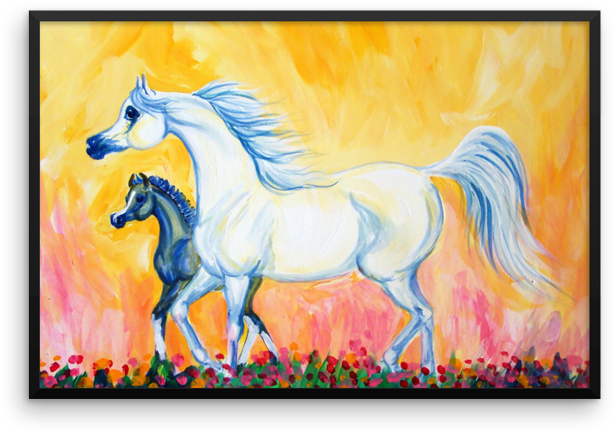 Mareand Foal Painting PNG