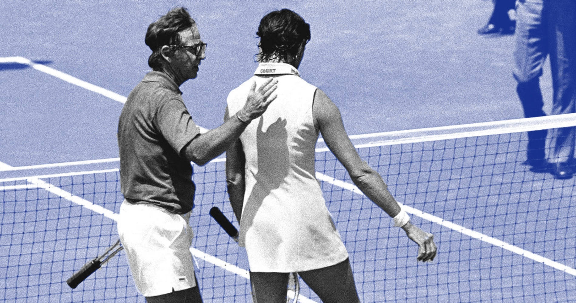 Margaret Court And Bobby Riggs Facing Off Wallpaper