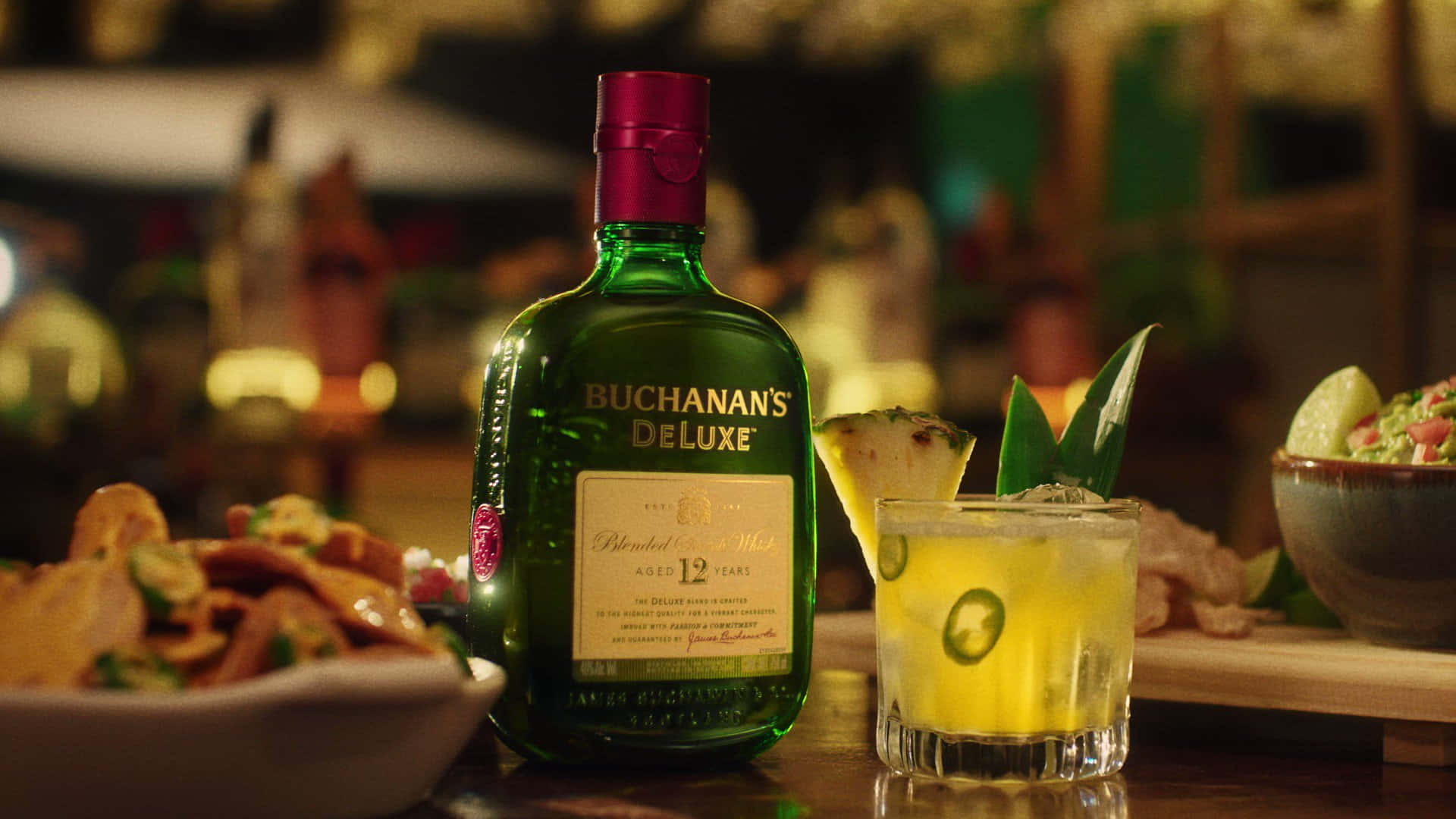 Margarita Cocktail With Buchanan's Deluxe Wallpaper