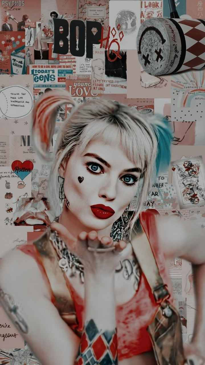 Margot Harley Quinn Phone Collage Wallpaper
