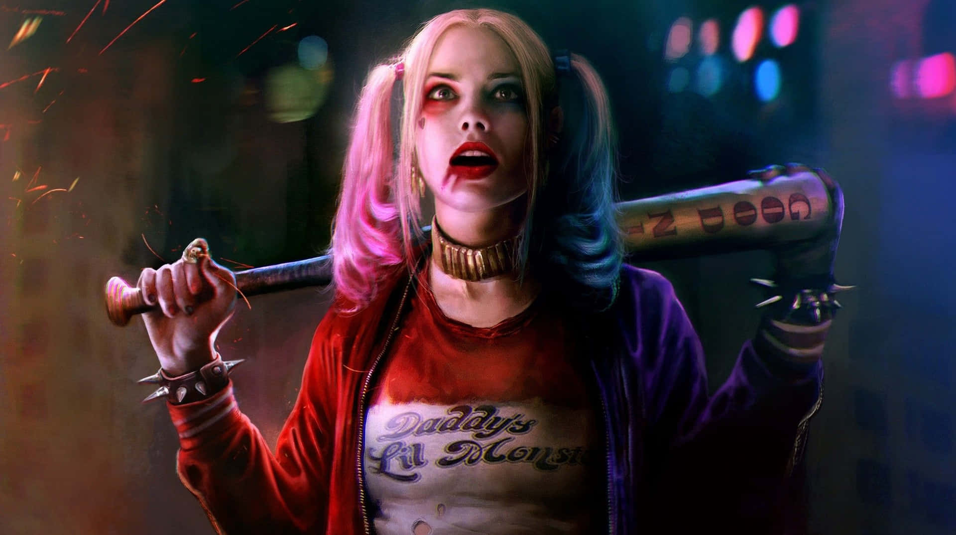 Margotrobbie Som Harley Quinn I Suicide Squad. Wallpaper