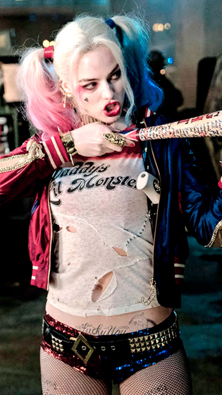 Margotrobbie Como Harley Quinn En 'aves De Presa'. Fondo de pantalla