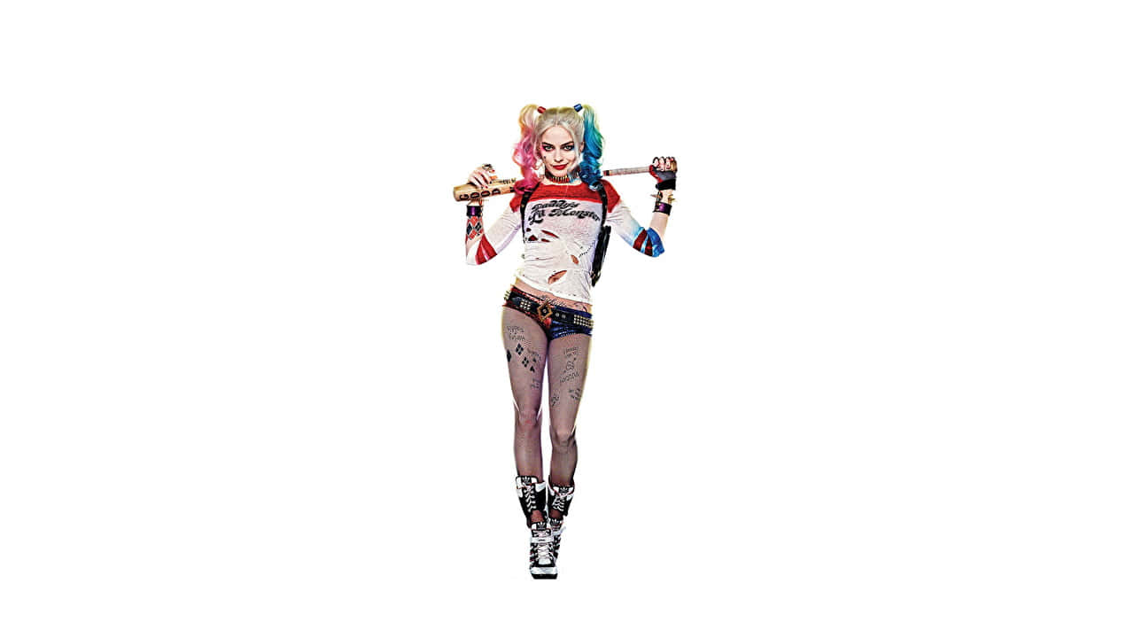 Margotrobbie Als Die Ikonische Harley Quinn Wallpaper