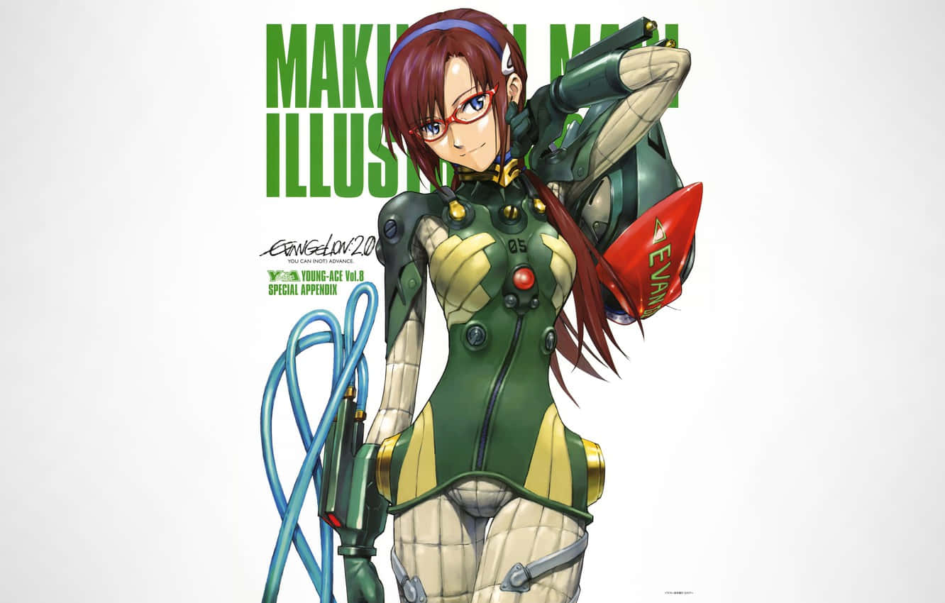 Mari Illustrious Makinami in Full Action Gear Wallpaper