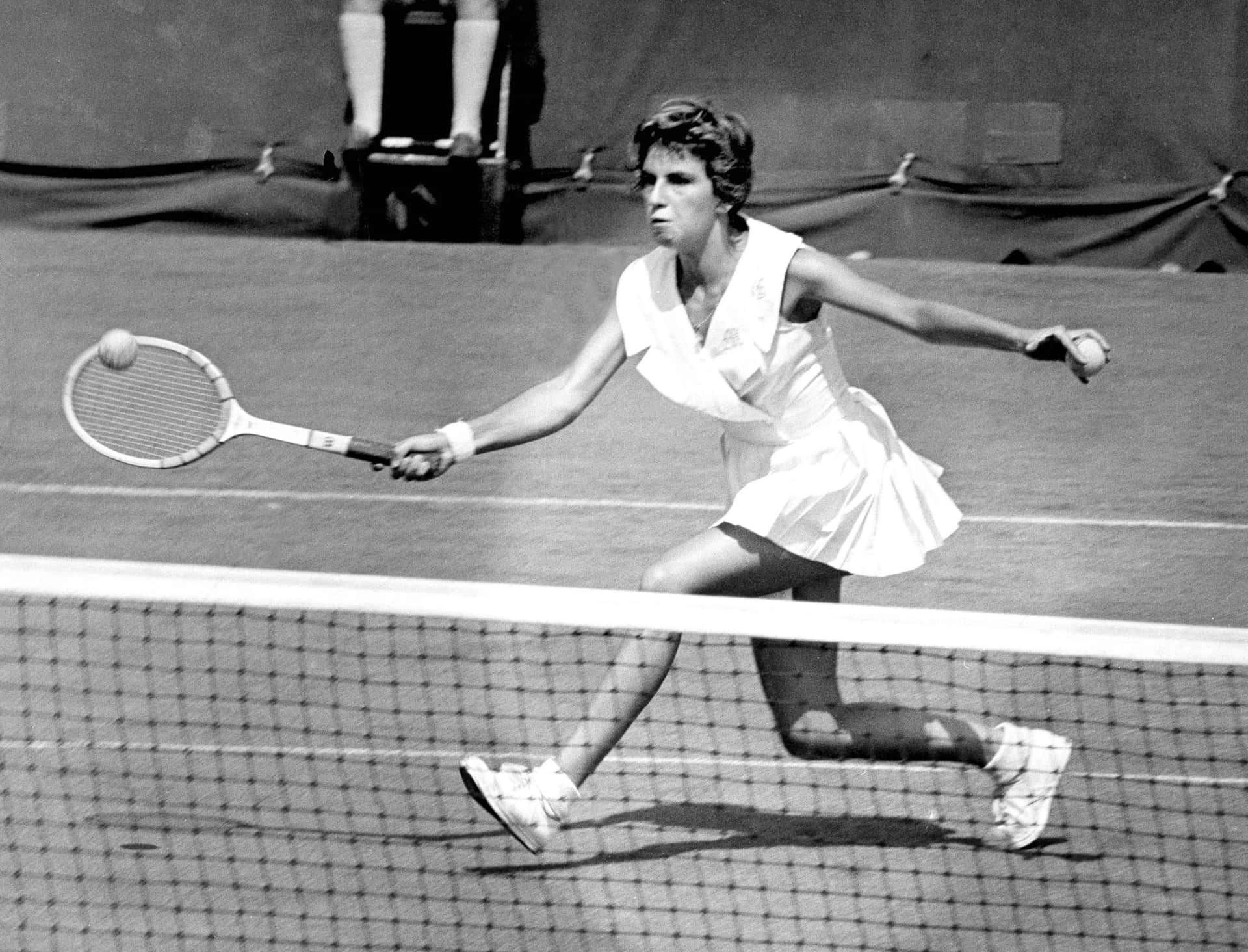 Caption: Maria Bueno - Tennis Legend in Action Wallpaper