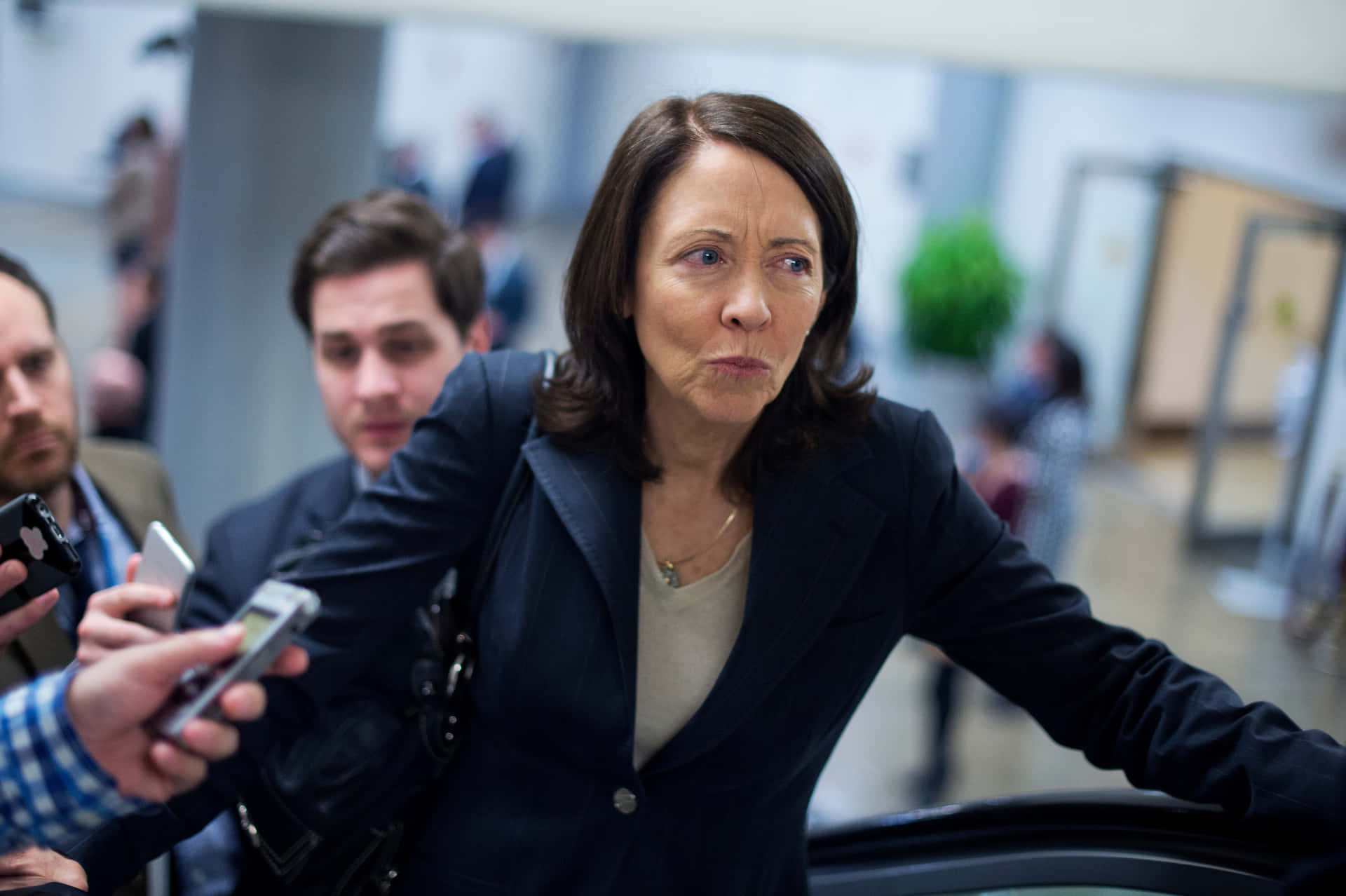 Maria Cantwell Being Interviewed Wallpaper