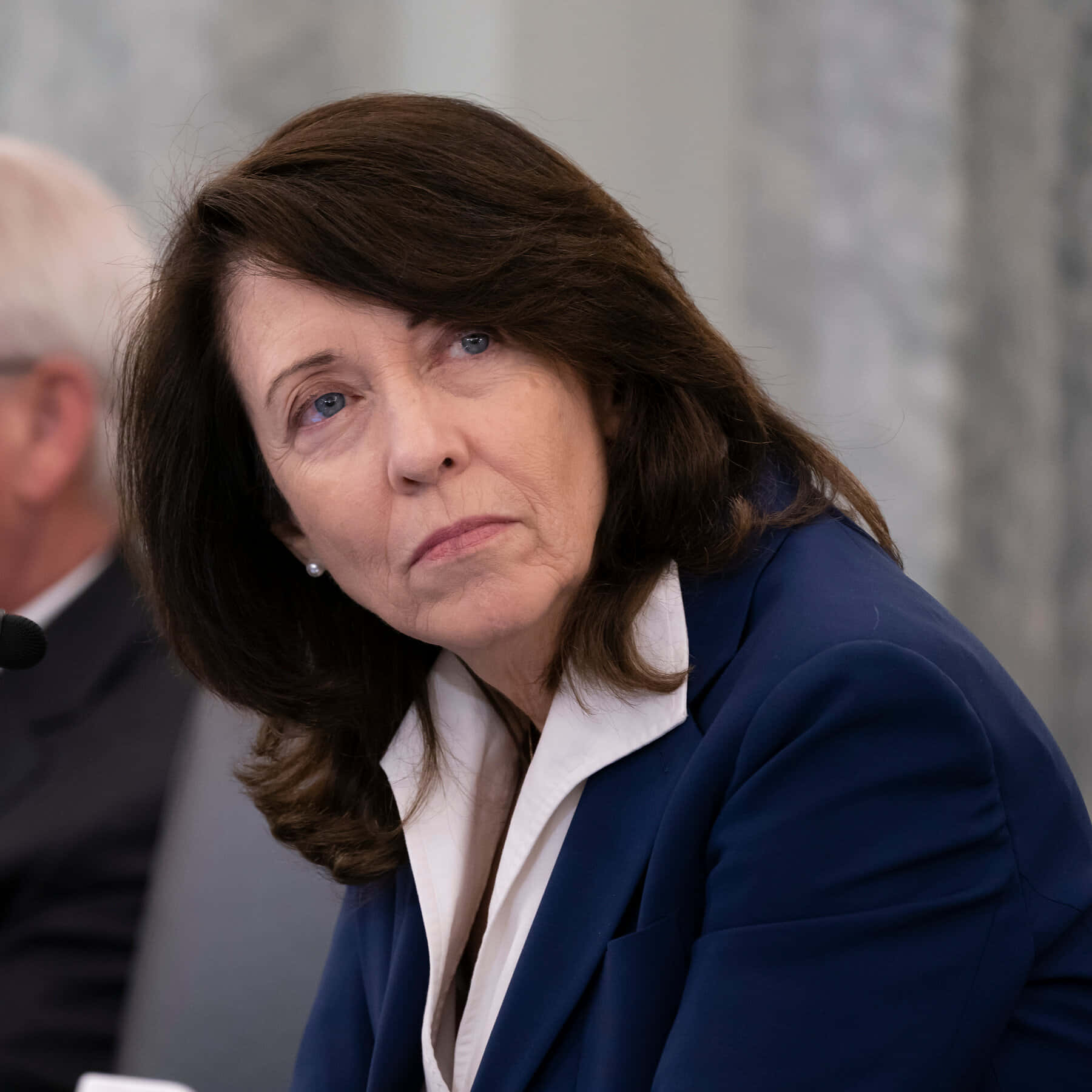 Maria Cantwell Looking Above Wallpaper