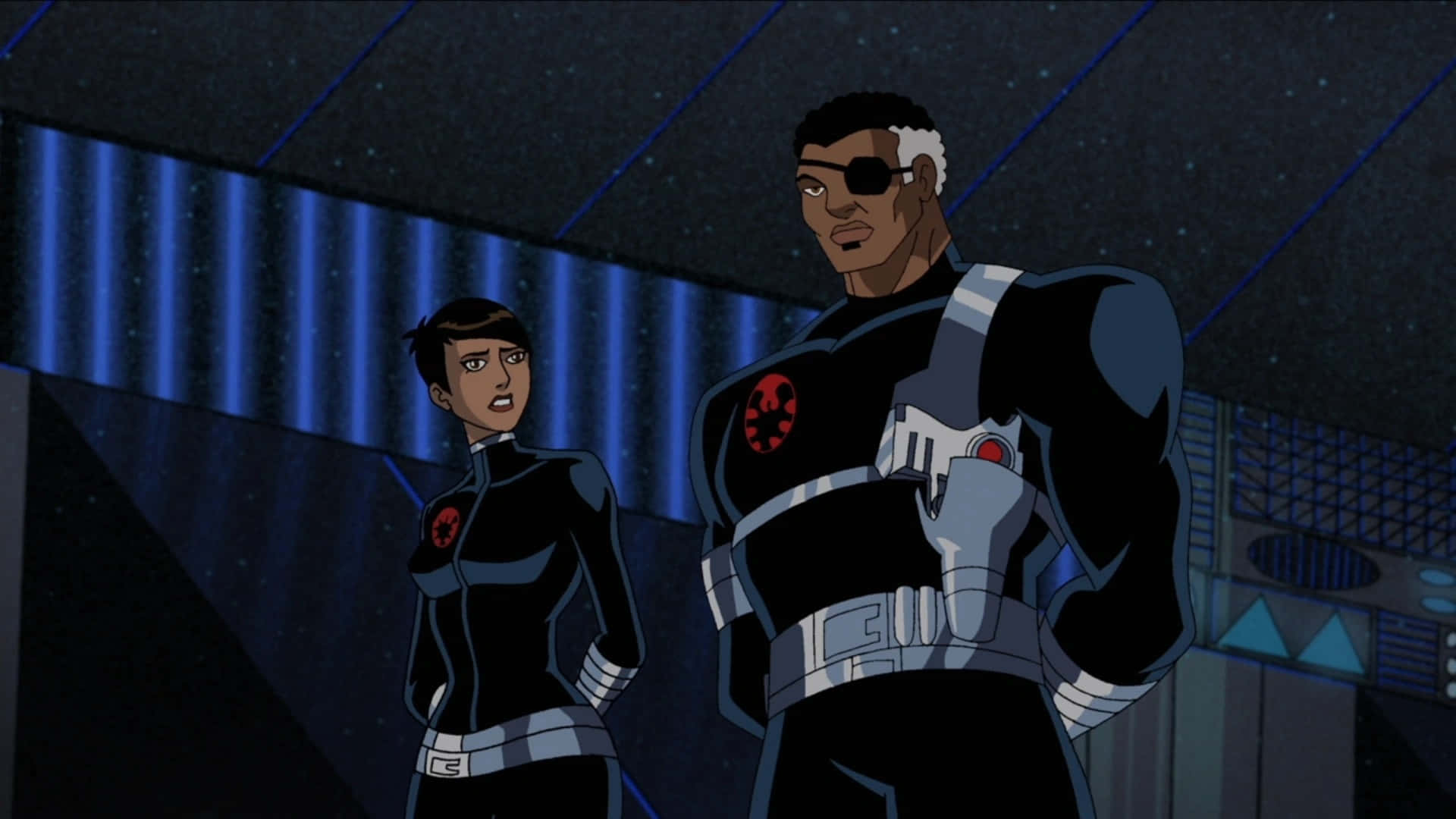 Personajede Marvel Comics Maria Hill En Su Uniforme Militar. Fondo de pantalla