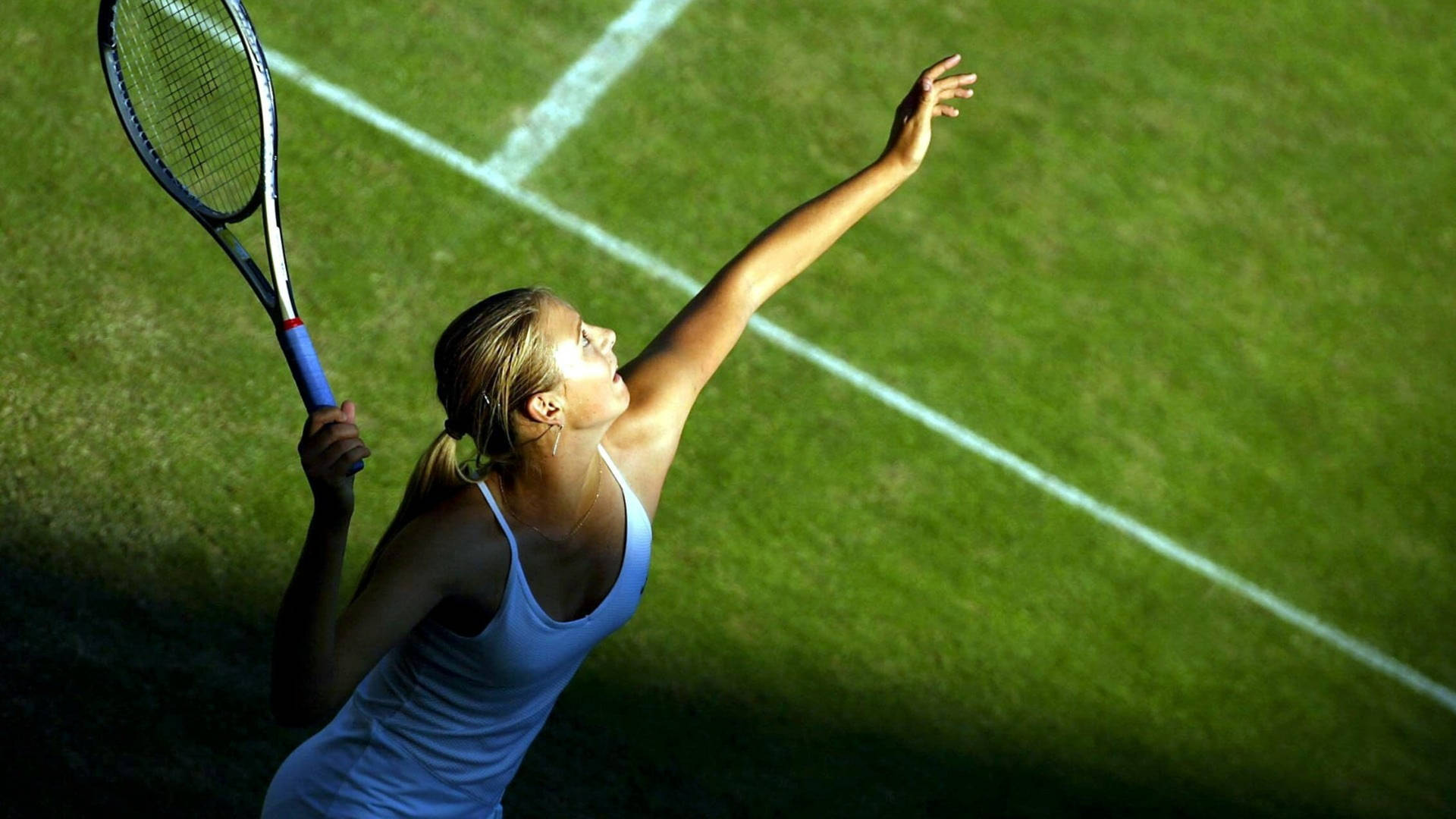 Maria Sharapova Fierce Tennis Action Wallpaper