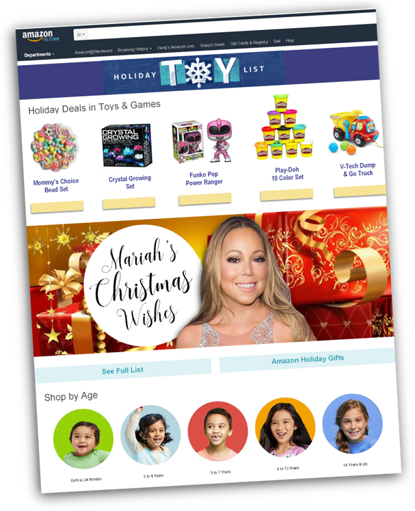 Mariahs Christmas Wishes Amazon Toy List PNG