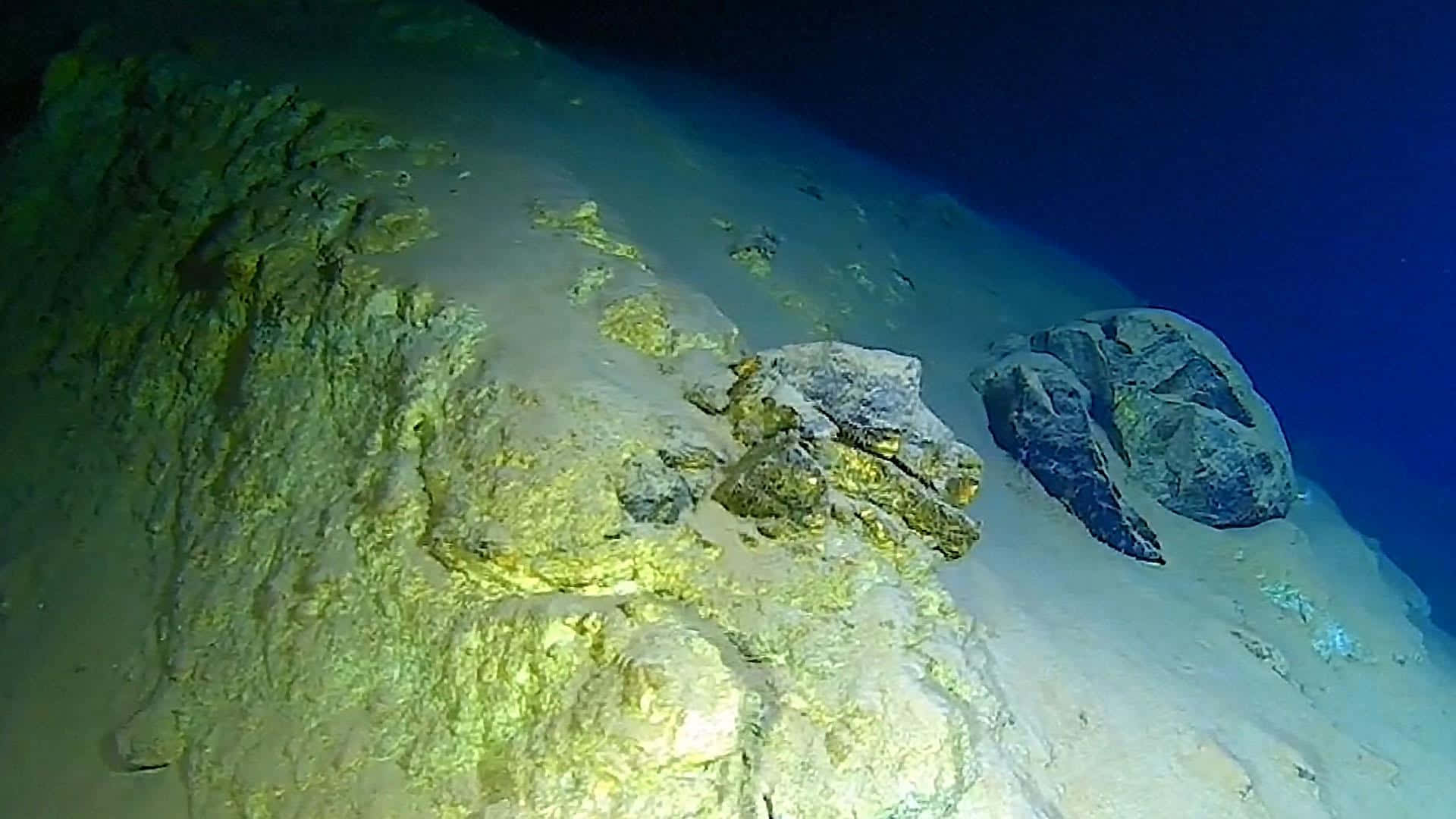 A Large Rock Is Sitting On The Bottom Of The Ocean