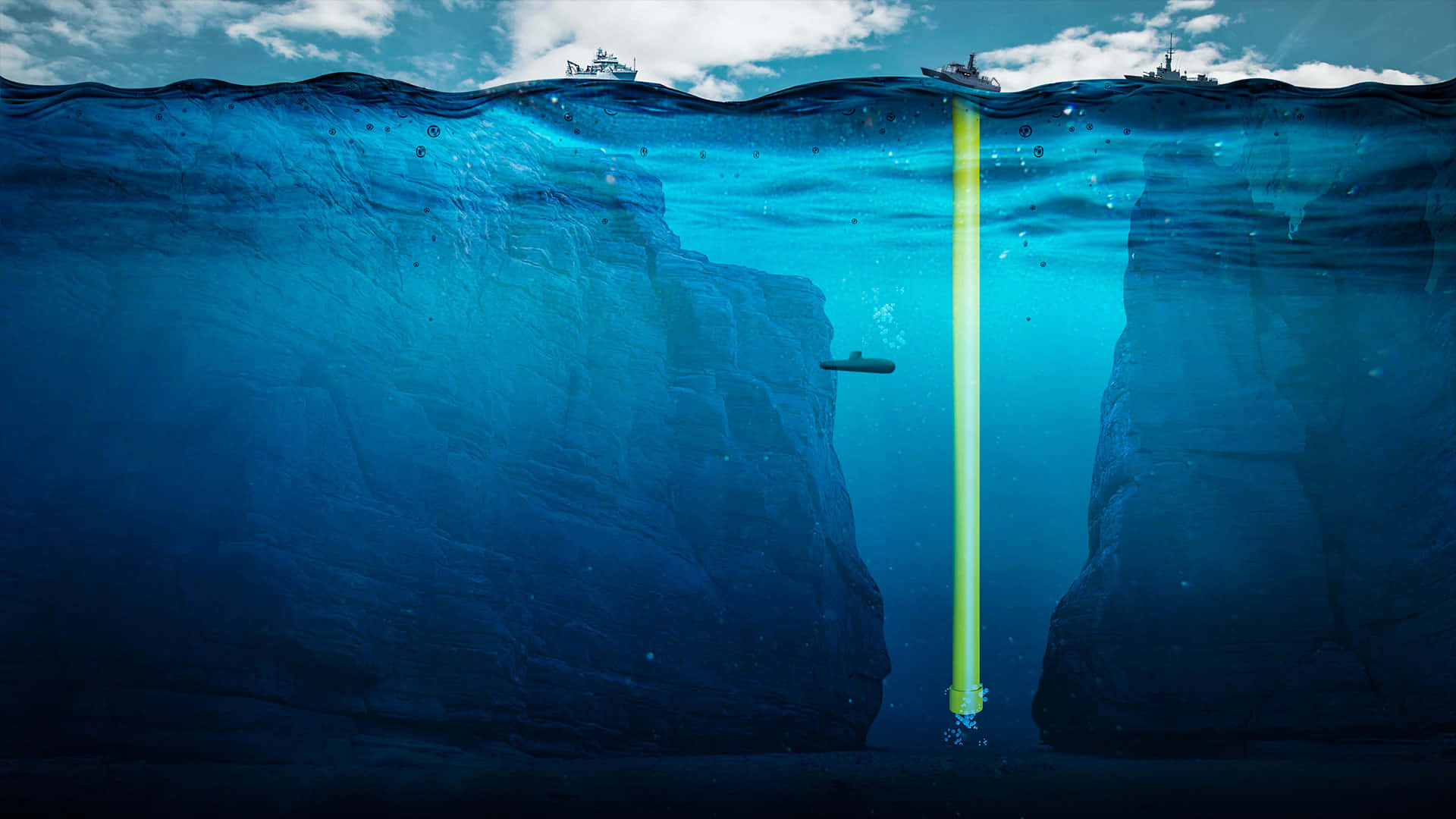 A magnificent view of the deepest point in the ocean - the Mariana Trench