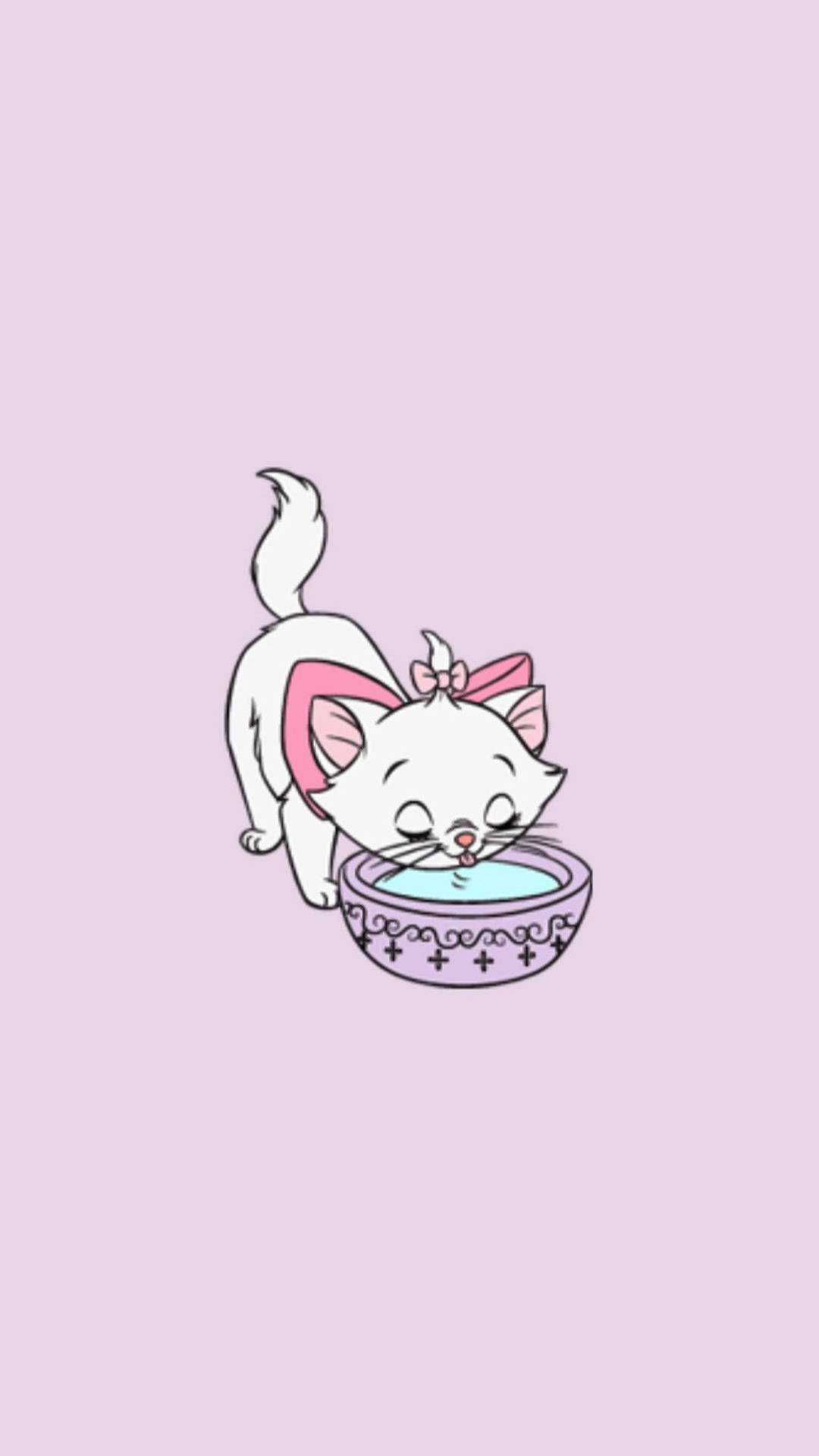 Marie Cat Drinking Wallpaper
