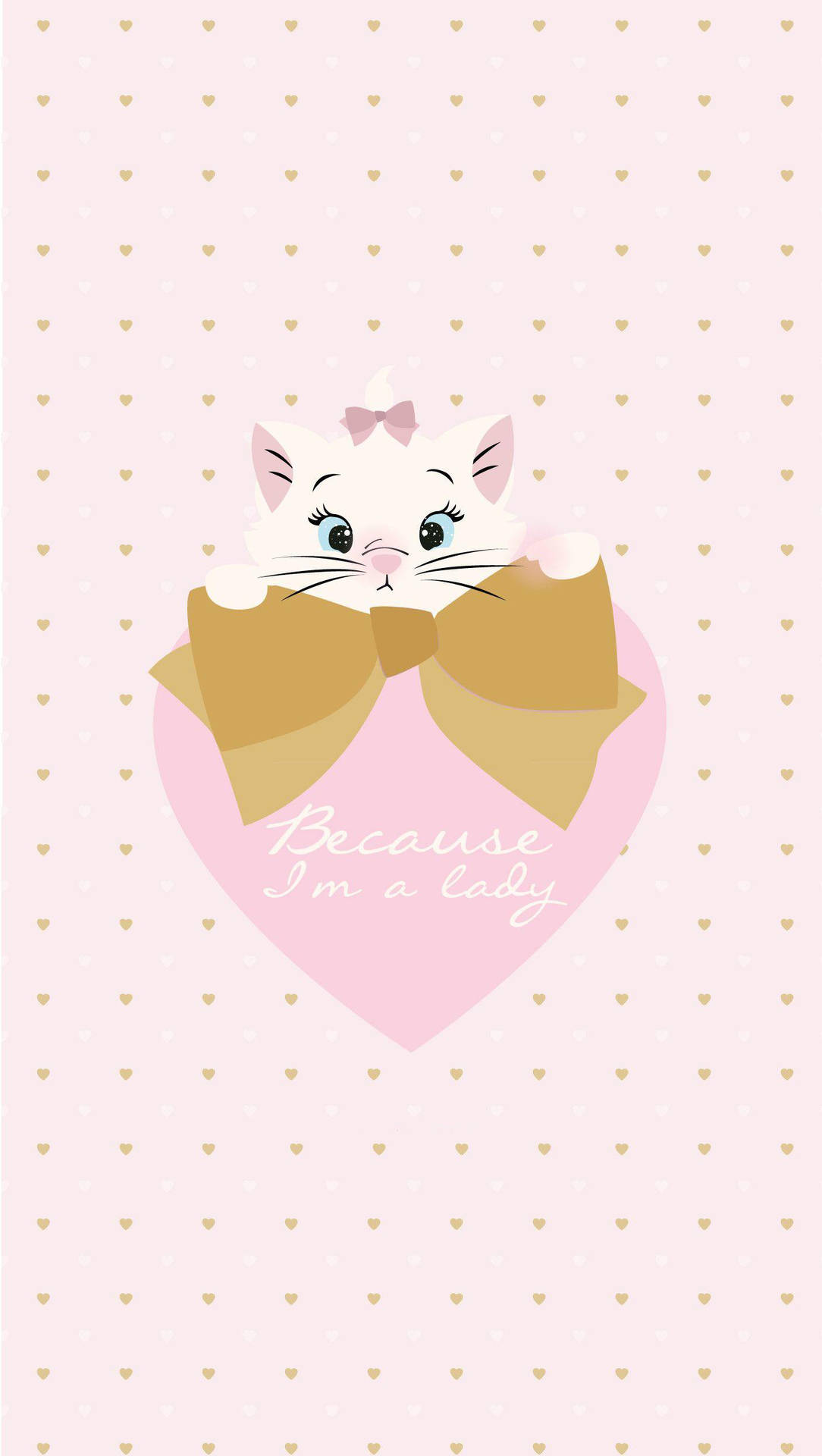 Marie Cat On Heart Wallpaper