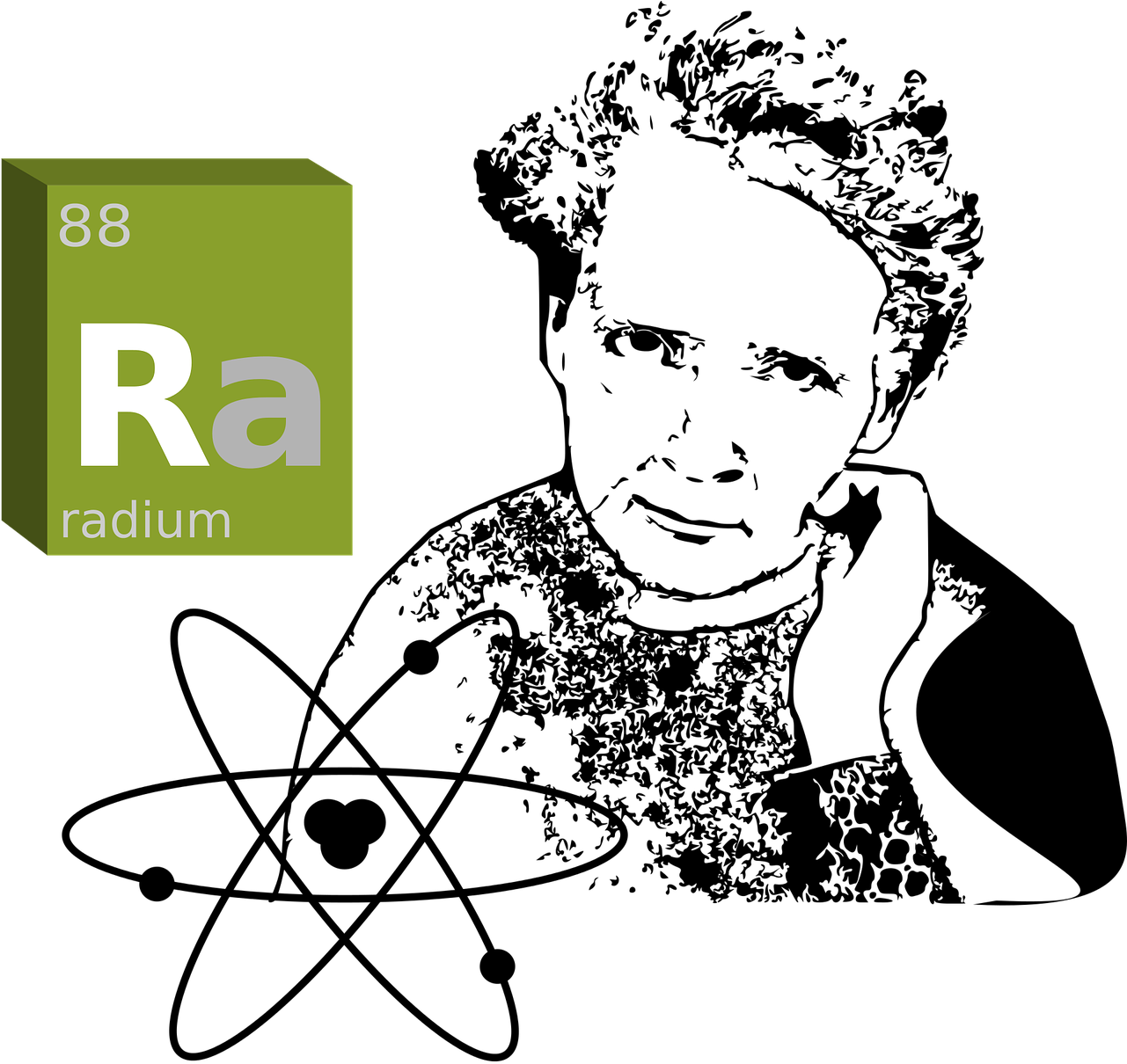 Marie Curie Radium Element PNG
