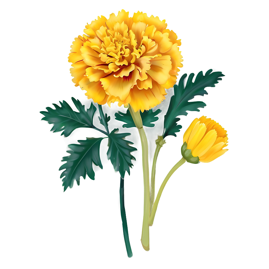 Marigold Floral Design Png 06132024 PNG