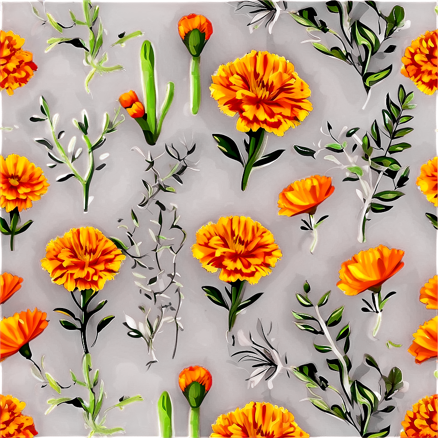 Download Marigold Seamless Pattern Png 06112024 | Wallpapers.com