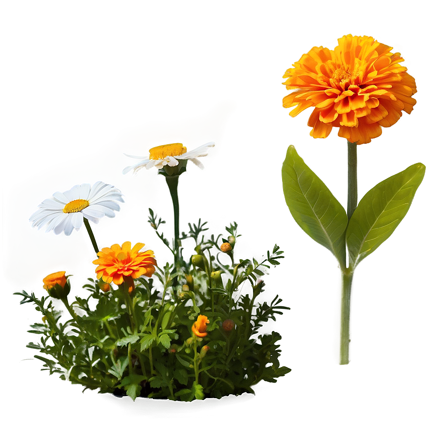 Marigolds And Daisies Png 40 PNG