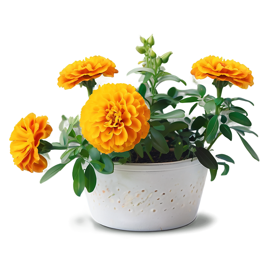 Marigolds And Greenery Png Mkr PNG