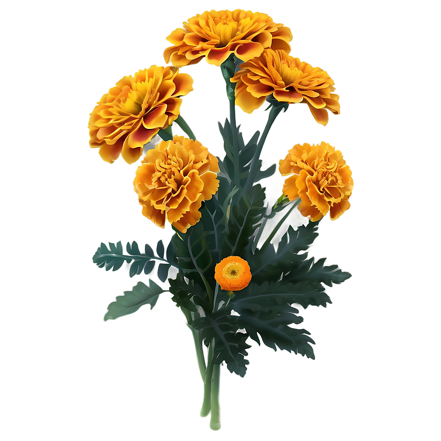 Marigolds Floral Arrangement Png Tik PNG